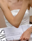 Simple White Strapless Top for Women