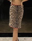 Fashionable Leopard Print Sequin Mini Skirt