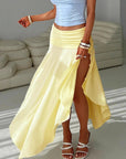 Fashion Women's High Waist Irregular Split Skirt