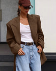 Vintage Style Wool Blend Blazer for Women