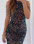 2026 Spring Summer Fashion Sexy Crystal Chain Bodycon Dress