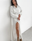 French Style Wrap Shirt Dress for Women