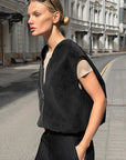 Chic Black Suede Vest for Women
