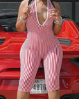 Stylish Striped Backless Jumpsuit for Women