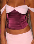 Color Block Pleated Cami Top for Women