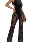 Sexy Lace Backless Jumpsuit for Women