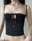 Sexy Lace Trimmed Crop Top for Women