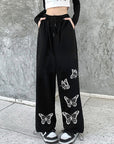 Spring Loose Drawstring Casual Straight Pants