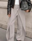 French Design High Waist Wide Leg Pants