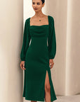 Elegant French Style Puff Sleeve Dress