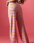 Trendy Color Block Wide Leg Pants for Women