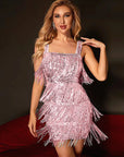 2026 Elegant Sequin Fringe Party Dress