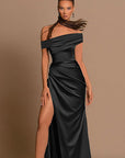 Elegant Off-Shoulder Split Maxi Dress