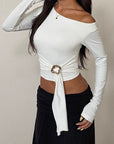 Stylish Asymmetrical Long Sleeve Top for Women