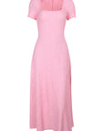 Summer A-Line Dress with Square Neck and Short Sleeves