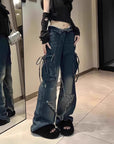 Y2K Vintage American Dark Denim Straight Leg Pants
