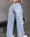 Y2K Butterfly Knot Denim Pants for Women