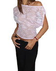 Stylish Knitted Off-Shoulder Lace Top