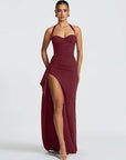 Chic Halter Neck A-Line Dress with Ruffle Hem