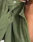 Minimalist Cotton Lantern Sleeve Casual Shirt