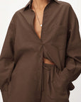 Chic Cotton-Linen Long Sleeve Shirt and Shorts Set