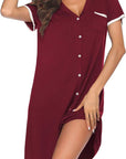 2024 Women's V-Neck Short Sleeve Color Block Dress