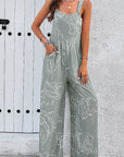 Summer Slimming Strap Jumpsuit with Floral Print