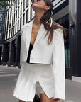Stylish Gray Suit Skirt Set for Women