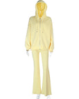 Stylish Solid Color Sweatshirt and Pants Set
