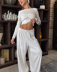 Women's Casual Knit Set with Round Neck