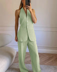 Summer Casual Sleeveless Vest and Pants Set