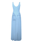 Elegant Long Dress with Sheer A-Line Design
