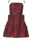 Summer Fashionable Strapless Mini Dress with Bow