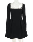 Elegant A-Line Dress with Square Neck