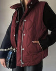 Fashionable Casual Sleeveless Cotton Vest with Zipper