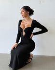 Elegant V-Neck Mermaid Dress for Parties