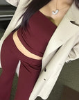 Stylish Sleeveless Crop Top and Pants Set
