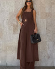 Summer Women's Two-Piece Set with High Waist Pants