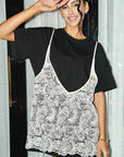 Fashionable Slim Fit Lace Camisole Two-Piece Set