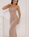 Sexy Sequin Cami Dress with Slit