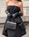 French Vintage Black Strapless Dress for Women