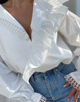 Autumn Women's Fashion V-Neck Long Sleeve Shirt