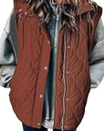 Fashionable Casual Sleeveless Cotton Vest with Zipper