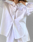 Casual Loose White Shirt and Shorts Set