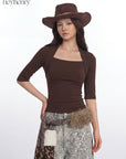 HeyHenry Slim Fit 3/4 Sleeve T-Shirt for Women