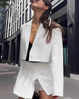 Stylish Gray Suit Skirt Set for Women