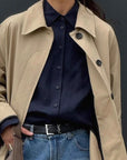 New Women's Khaki Long Trench Coat