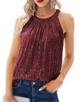 2023 Summer Women's Sequin Halter Top