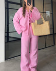 Chic Bow Tie Casual Set for Women