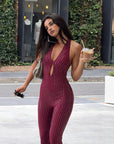 Fashionable Sleeveless Deep V Jumpsuit